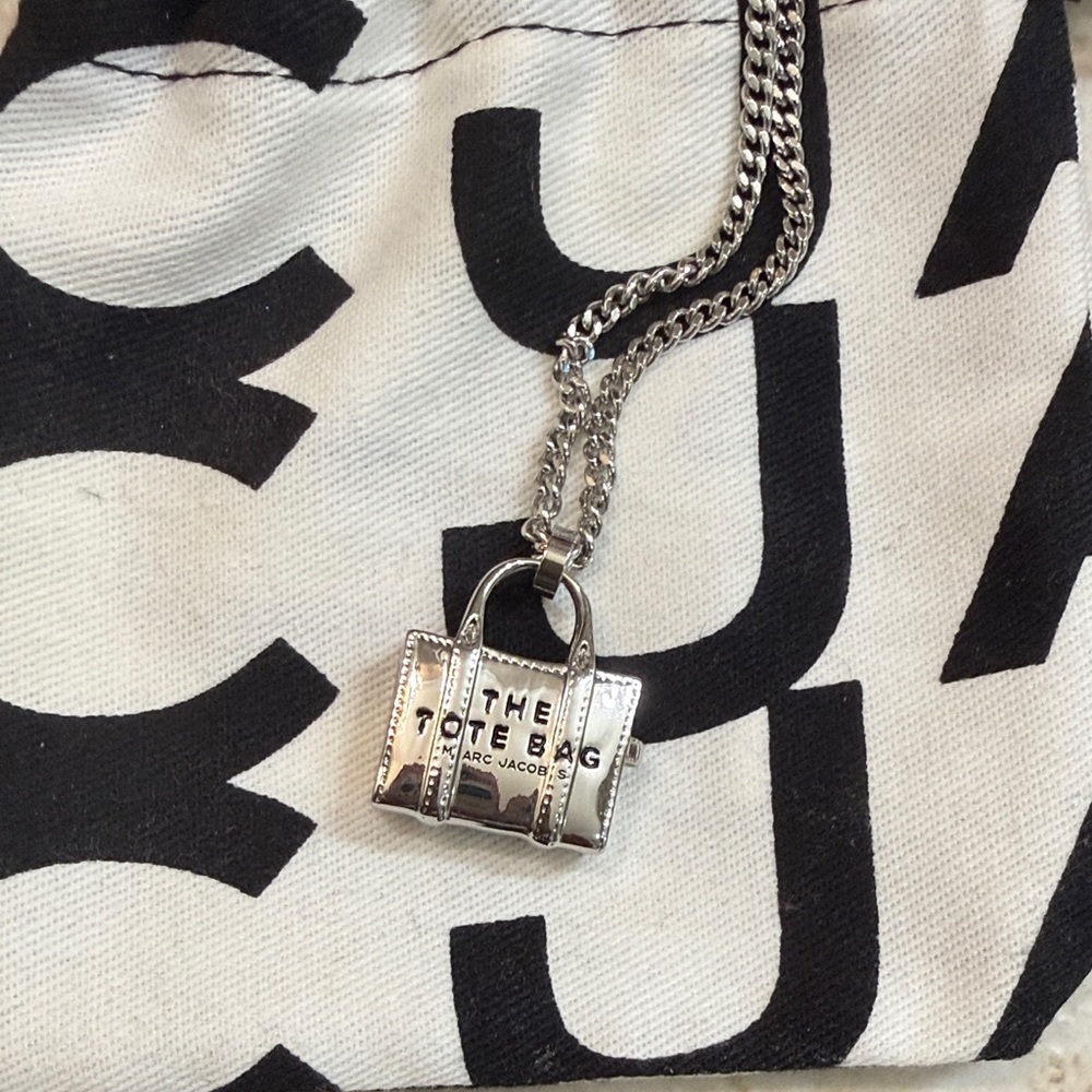 Marc Jacobs Silver Tote Bag Necklace